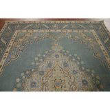 Green Tabriz Persian Vintage Area Rug Handmade Wool Carpet - 8'1" x 11'1"