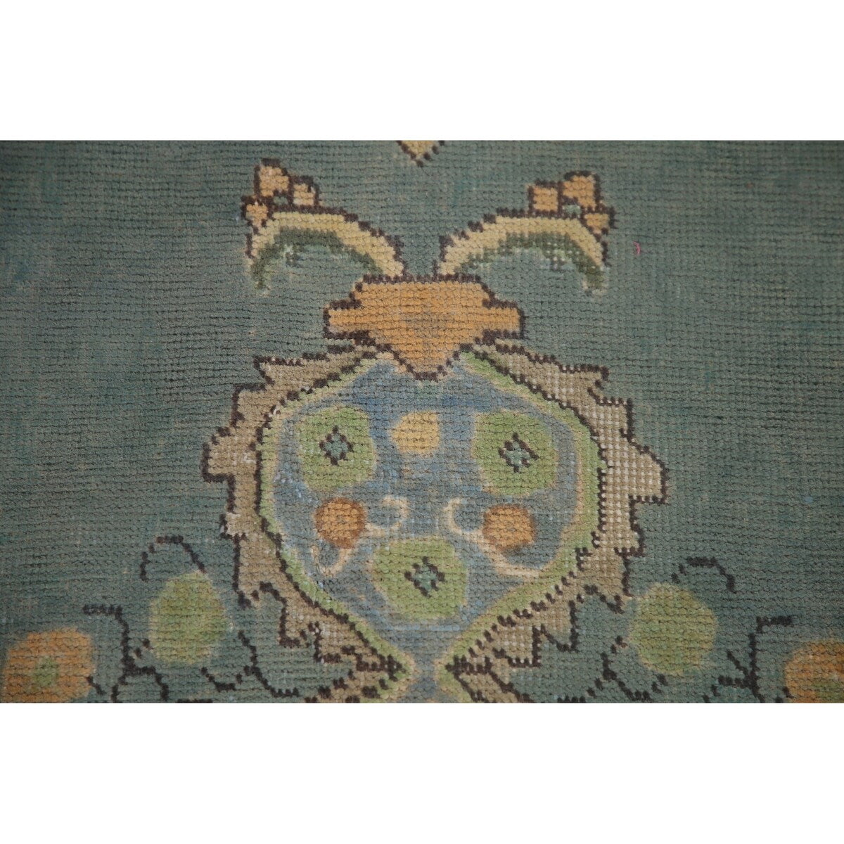 Green Tabriz Persian Vintage Area Rug Handmade Wool Carpet - 8'1" x 11'1"