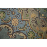 Green Tabriz Persian Vintage Area Rug Handmade Wool Carpet - 8'1" x 11'1"
