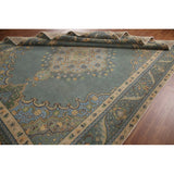 Green Tabriz Persian Vintage Area Rug Handmade Wool Carpet - 8'1" x 11'1"