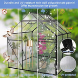 Greenhouse Raised Base and Anchor Aluminum Heavy Duty Walk-in Greenhouses for Outdoor Backyard in All Season