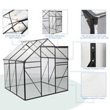 Greenhouse Raised Base and Anchor Aluminum Heavy Duty Walk-in Greenhouses for Outdoor Backyard in All Season