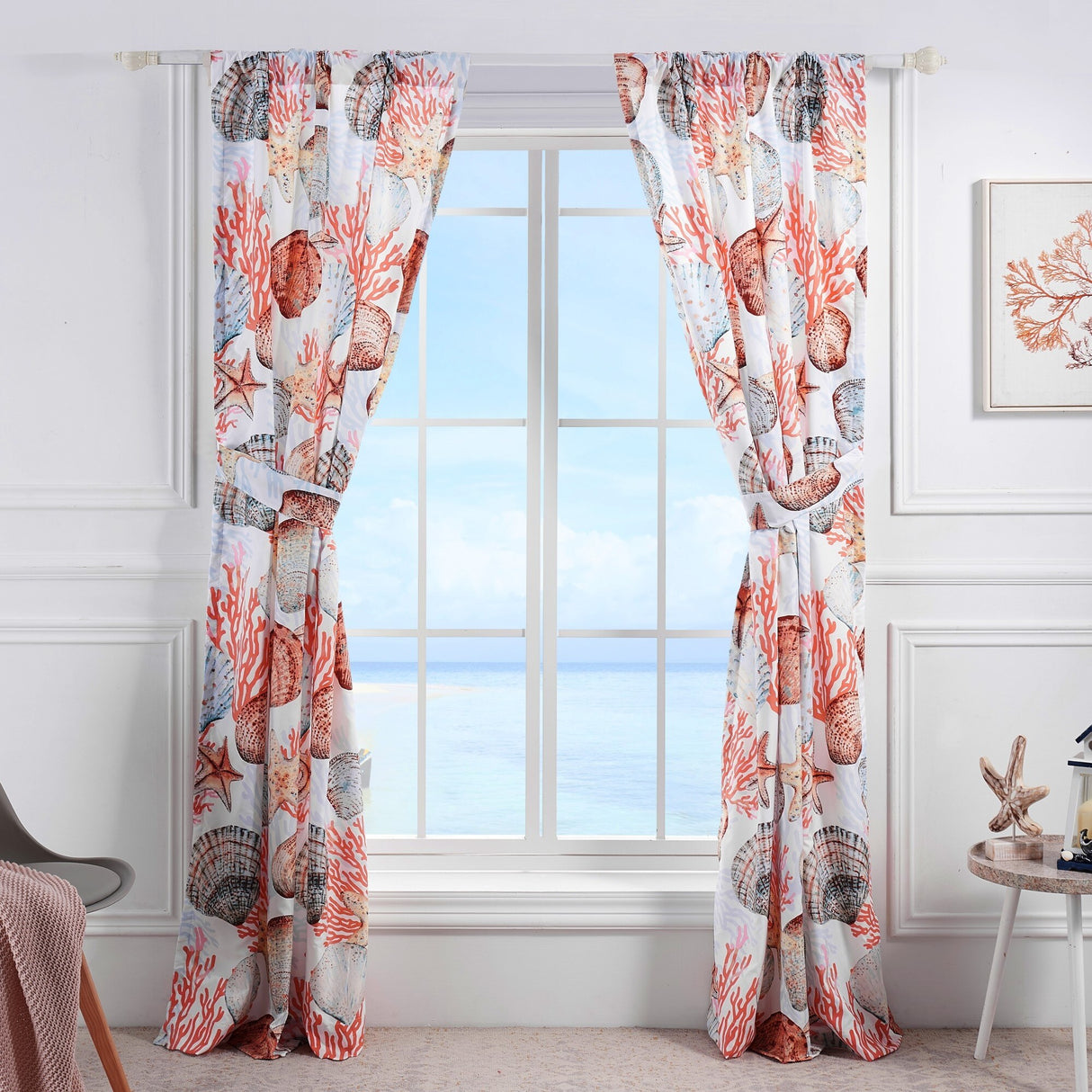Greenland Home Fashions Beach Days Curtain Panels (set of 2) - 84 W x 84 L
