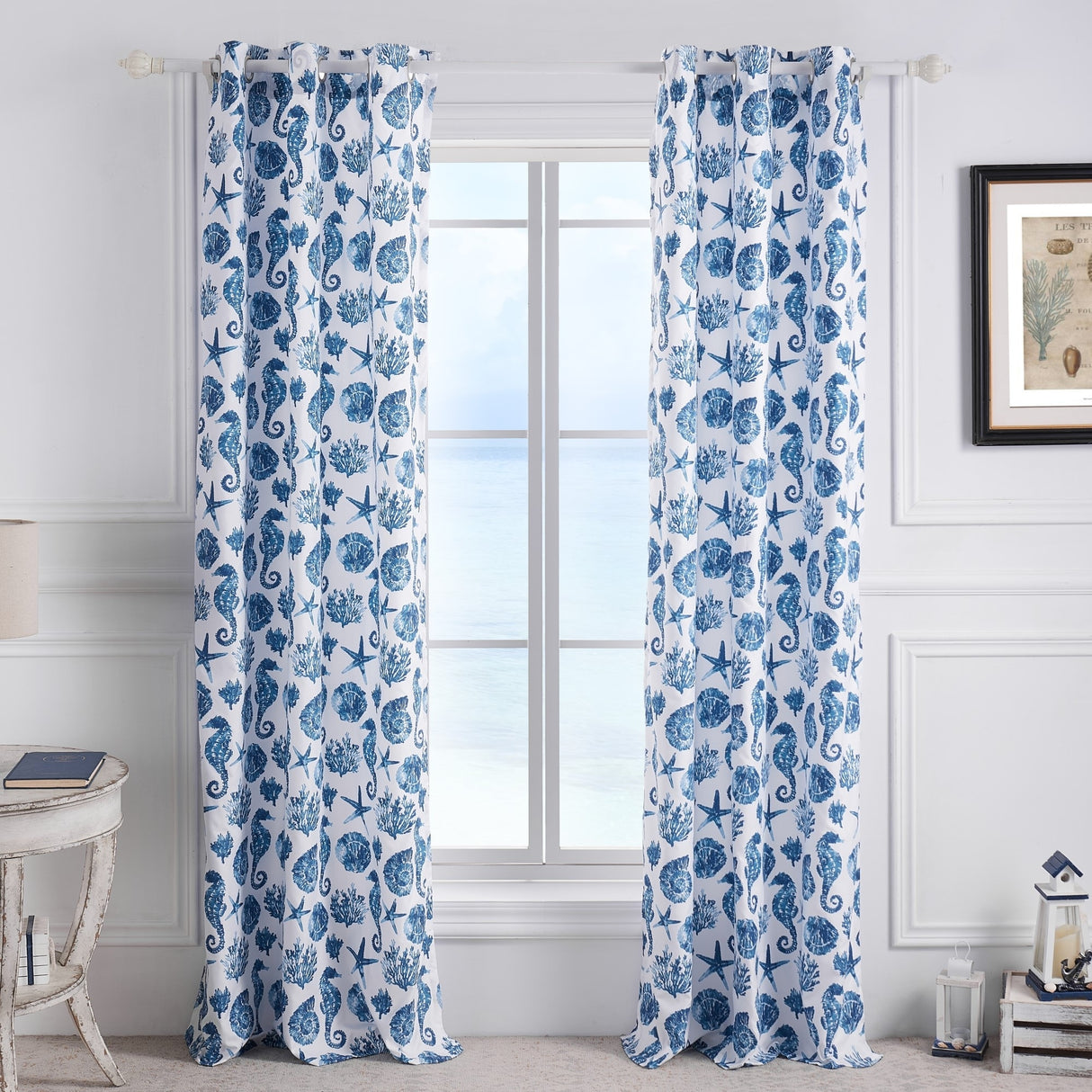 Greenland Home Fashions Pebble Beach Grommet Top Curtains - 84 W x 84 L