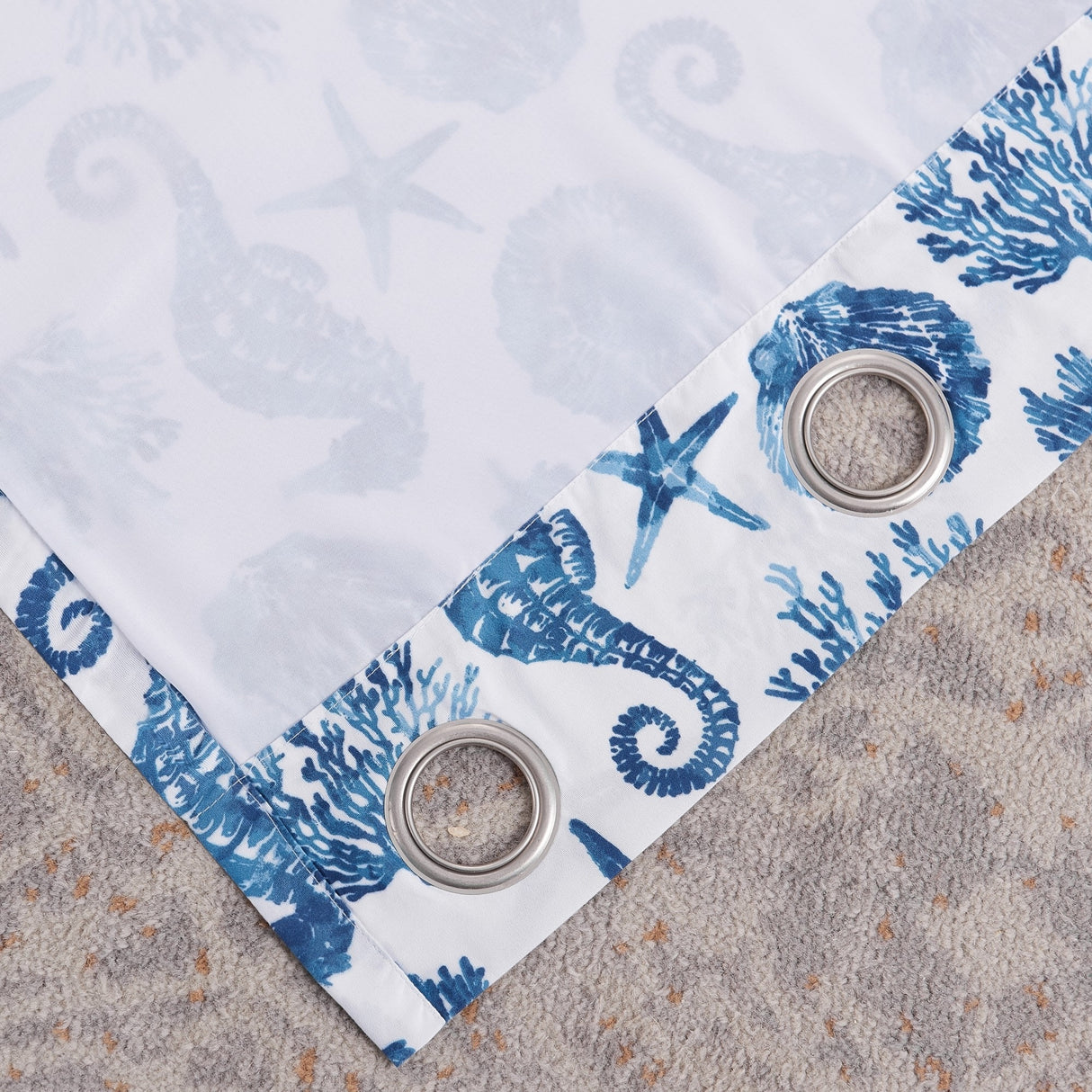Greenland Home Fashions Pebble Beach Grommet Top Curtains - 84 W x 84 L