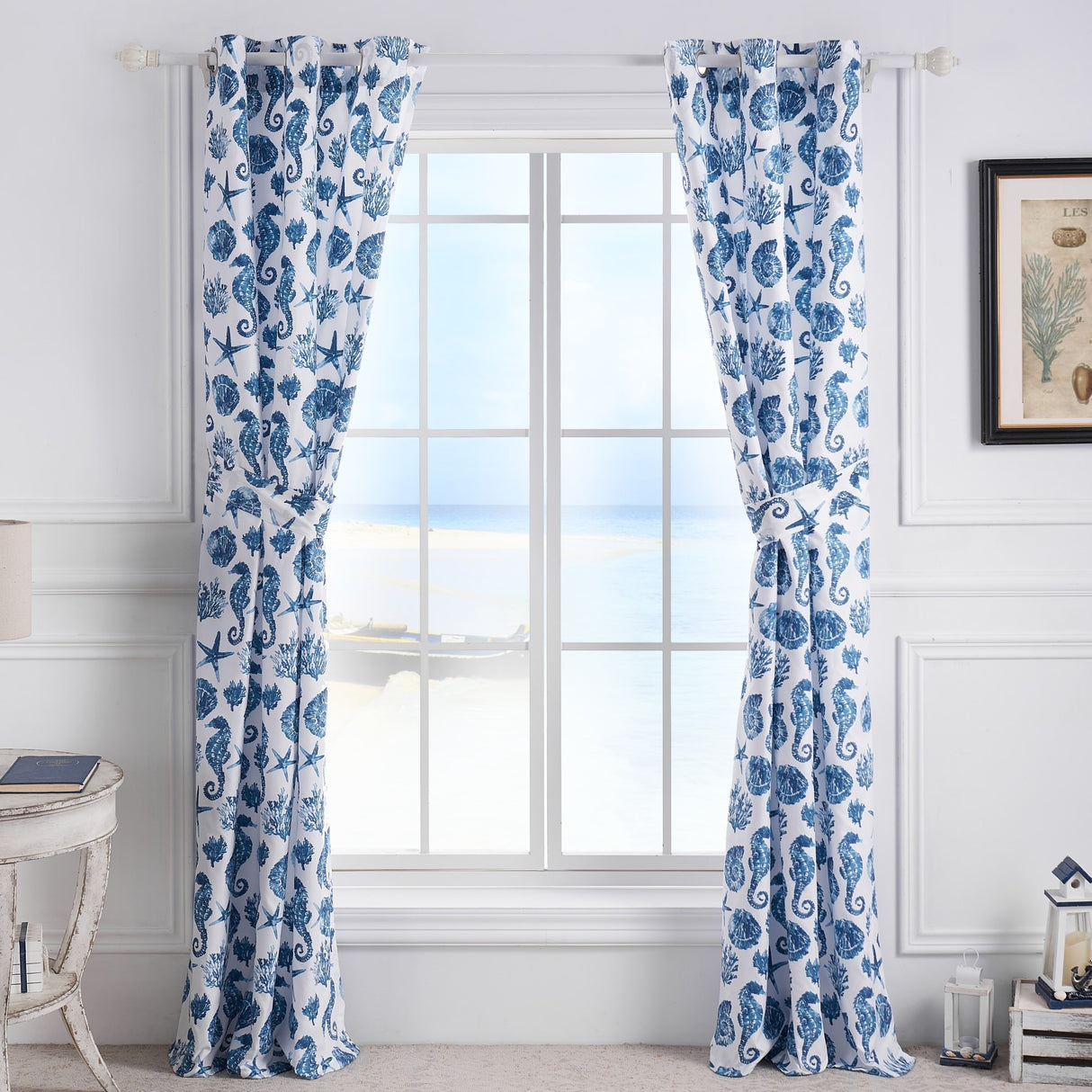 Greenland Home Fashions Pebble Beach Grommet Top Curtains - 84 W x 84 L