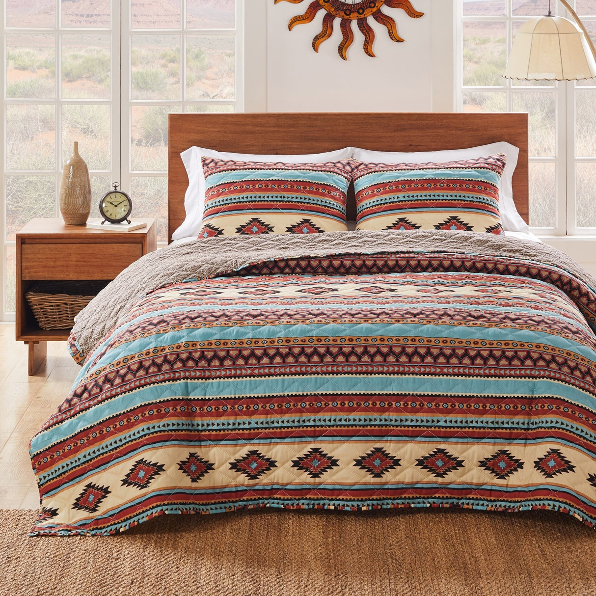 Greenland Home Fashions Red Rock Quilt and Pillow Sham Set