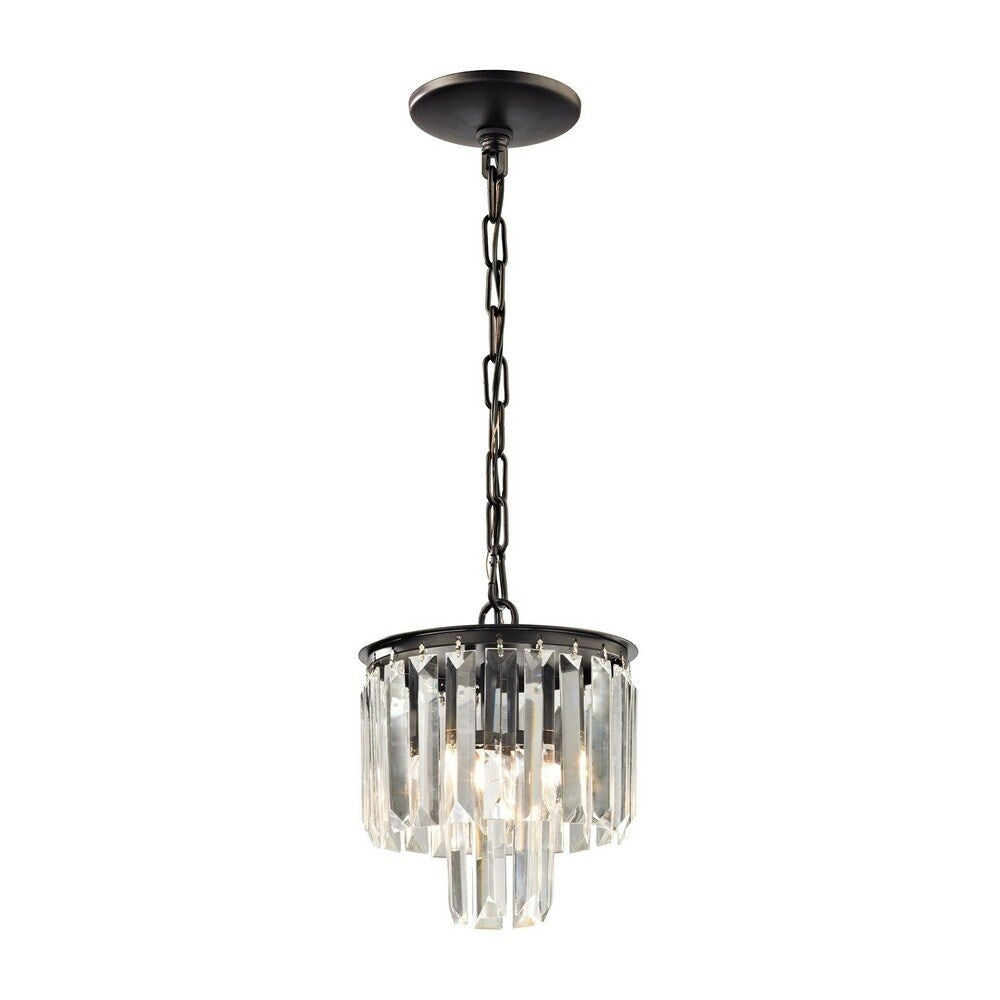 Greenport - One Light Mini Pendant Oil Rubbed Bronze Finish With Clear Crystal