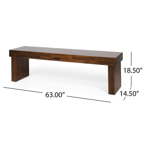 Greenway Acacia Wood Rustic Dining Benches by Christopher Knight Home
