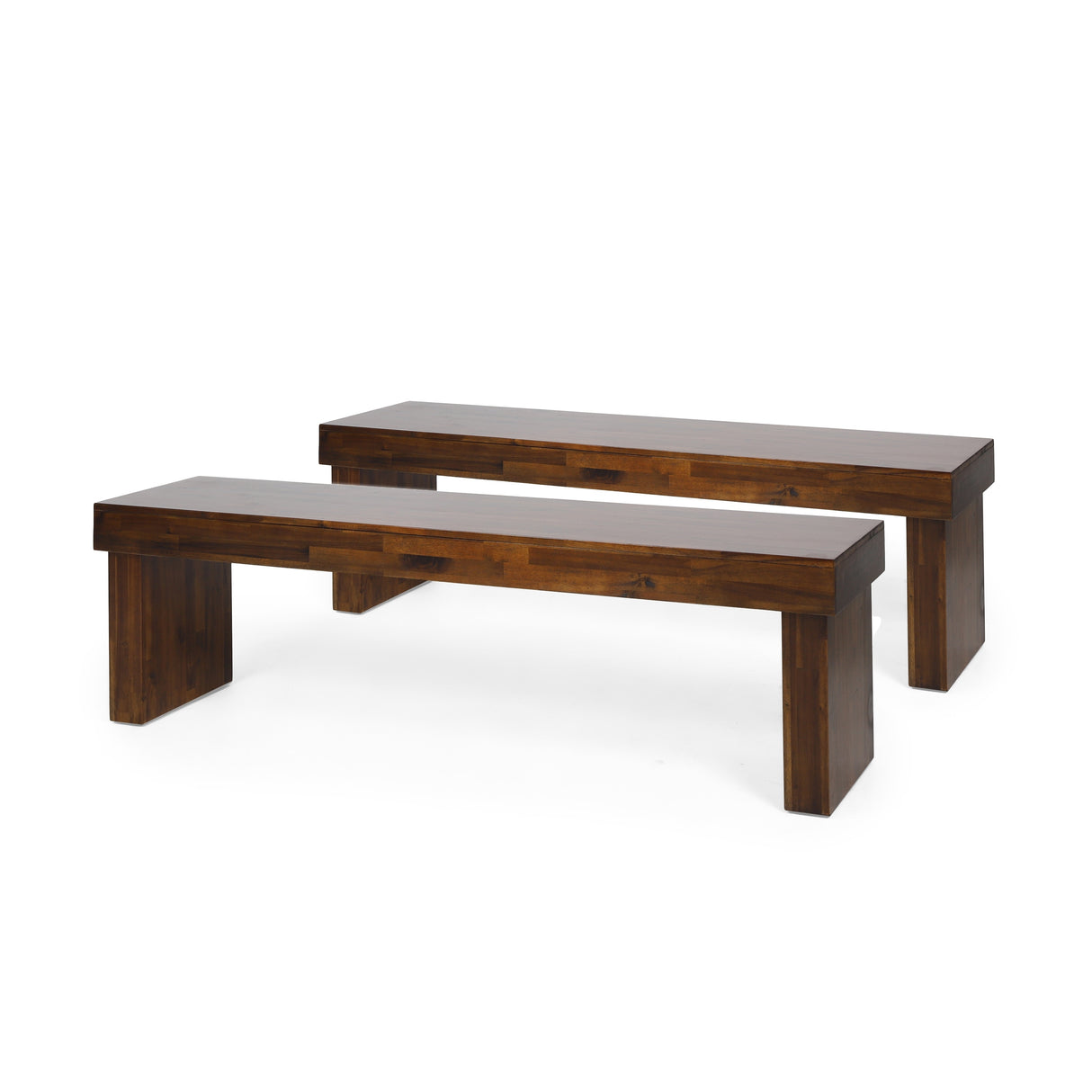 Greenway Acacia Wood Rustic Dining Benches by Christopher Knight Home