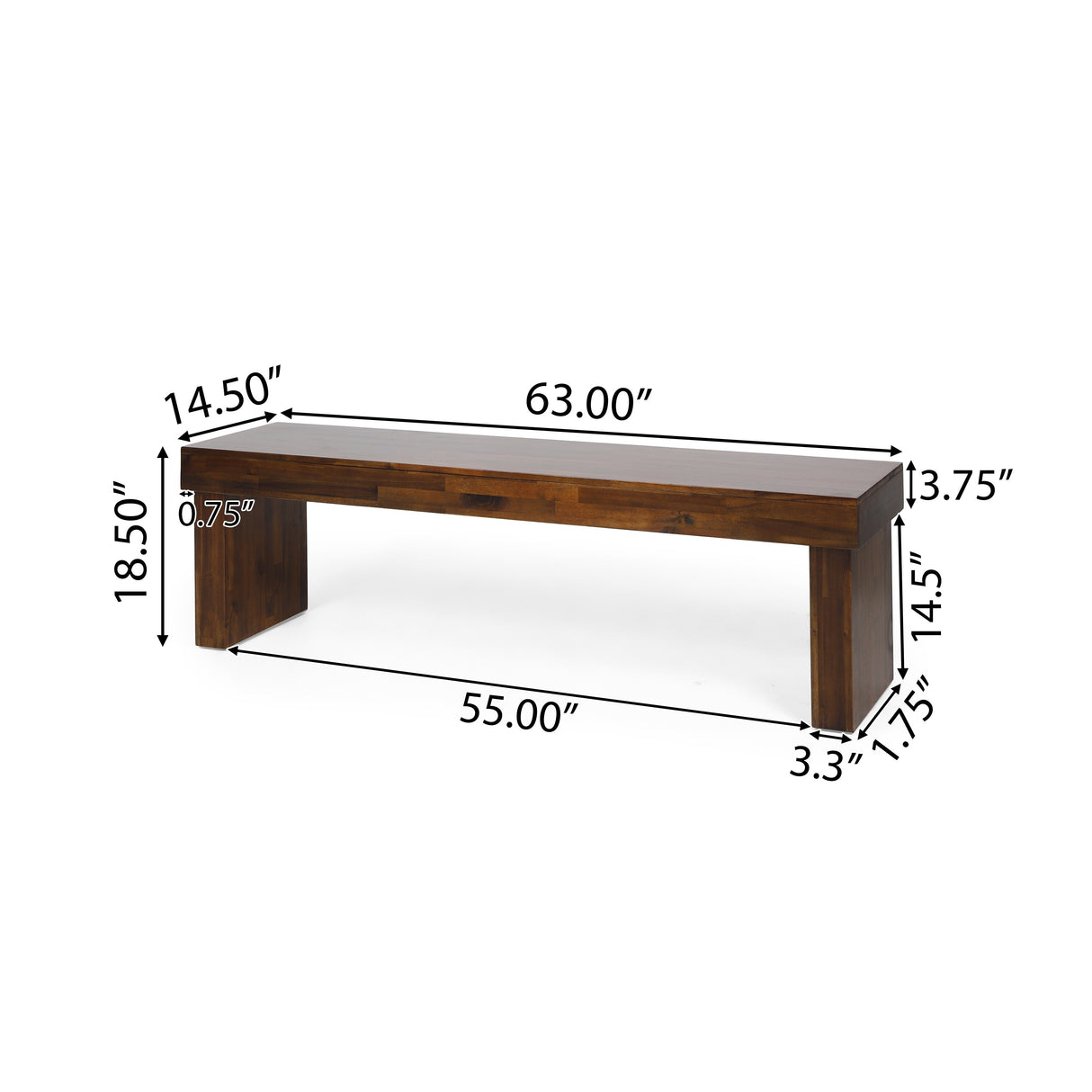 Greenway Acacia Wood Rustic Dining Benches by Christopher Knight Home