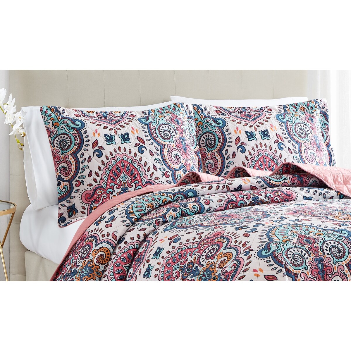 Izmir Damask 3-Piece Reversible Quilt Set