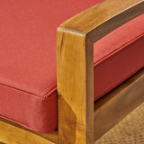 Grenada Outdoor Acacia Sectional Sofa and Table Set by Christopher Knight Home