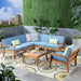 Grenada Outdoor Acacia Sectional Sofa and Table Set by Christopher Knight Home