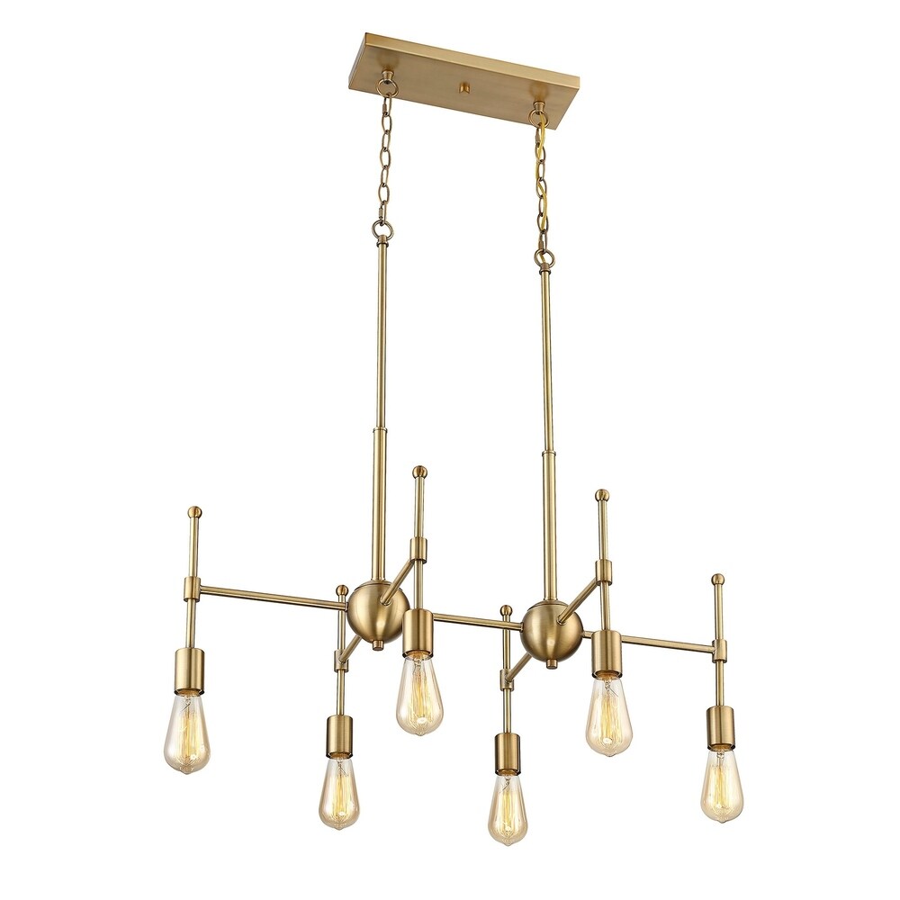 Carson Carrington Henningsvaer 6-light Natural Brass Linear Chandelier