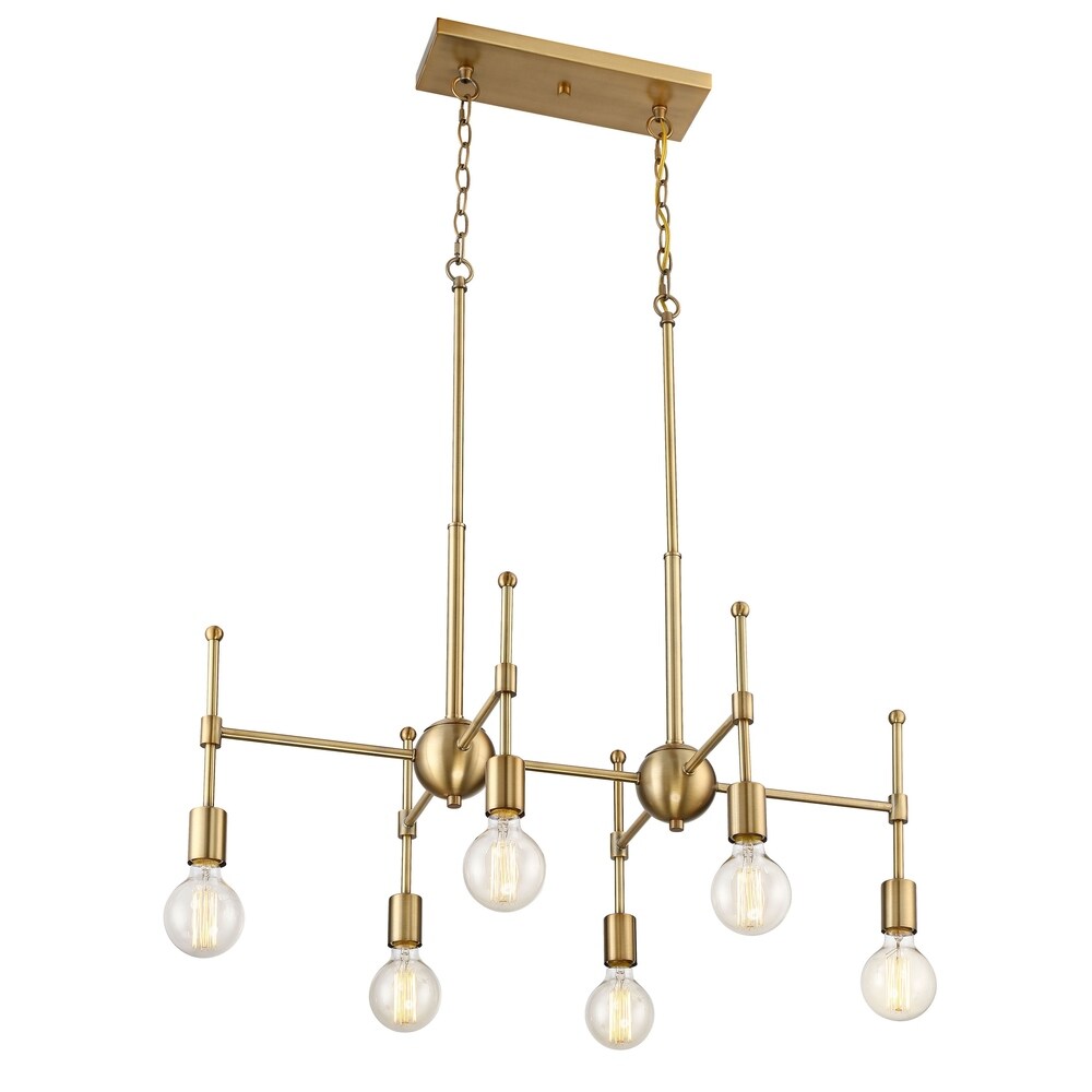 Carson Carrington Henningsvaer 6-light Natural Brass Linear Chandelier
