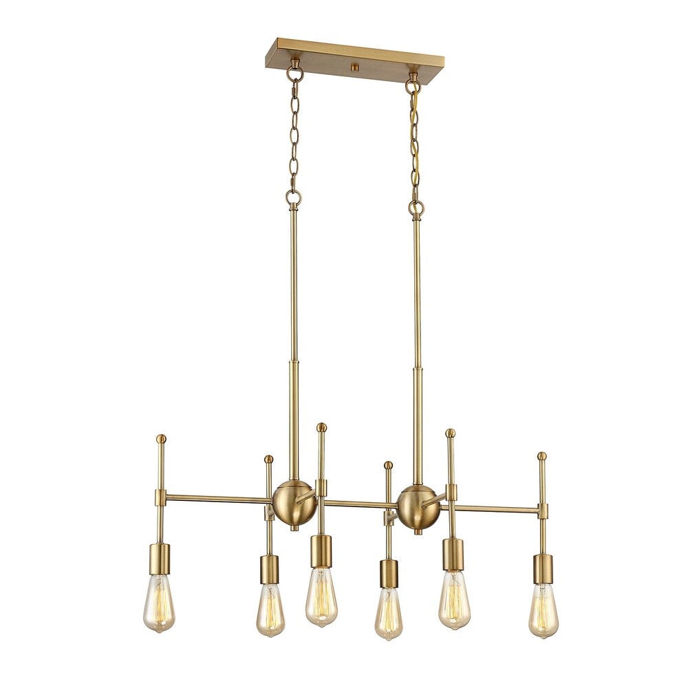 Carson Carrington Henningsvaer 6-light Natural Brass Linear Chandelier