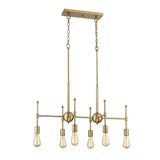 Carson Carrington Henningsvaer 6-light Natural Brass Linear Chandelier