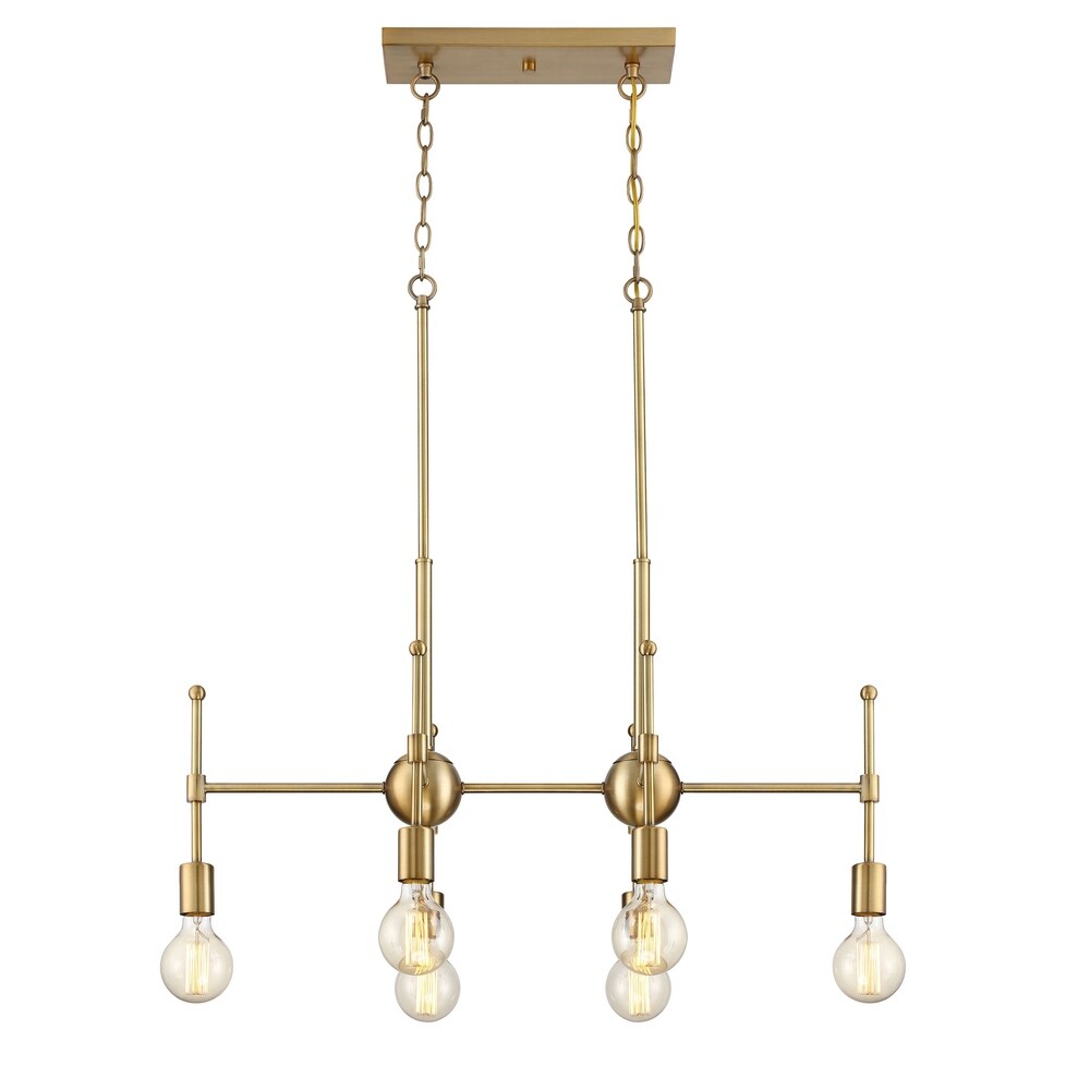 Carson Carrington Henningsvaer 6-light Natural Brass Linear Chandelier