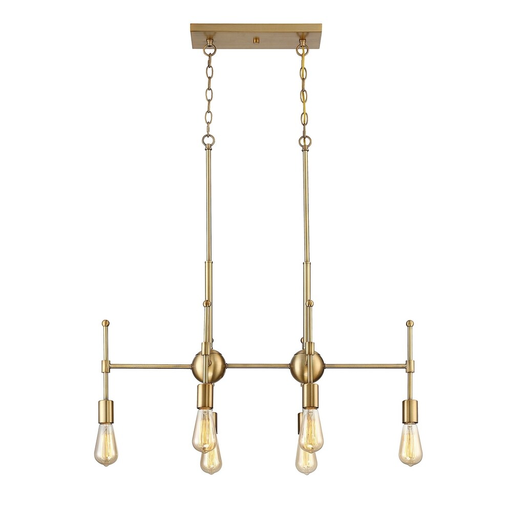Carson Carrington Henningsvaer 6-light Natural Brass Linear Chandelier