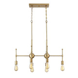 Carson Carrington Henningsvaer 6-light Natural Brass Linear Chandelier