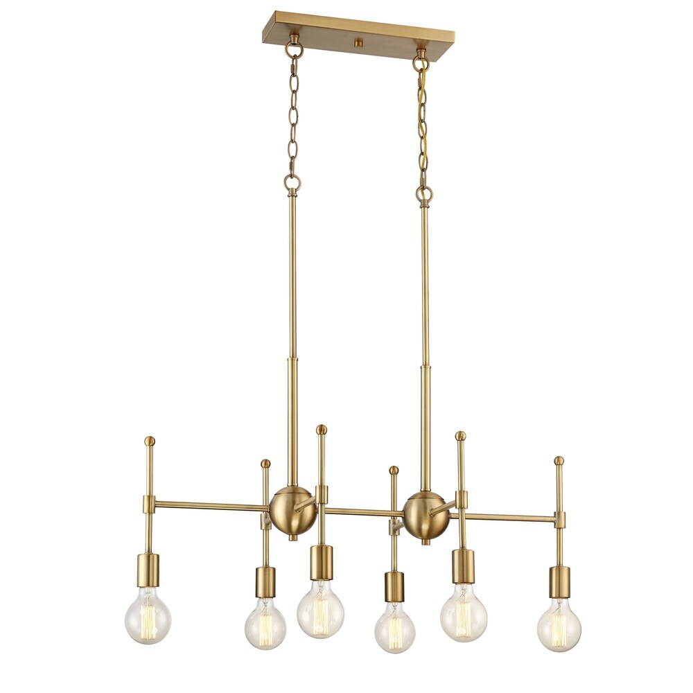 Carson Carrington Henningsvaer 6-light Natural Brass Linear Chandelier