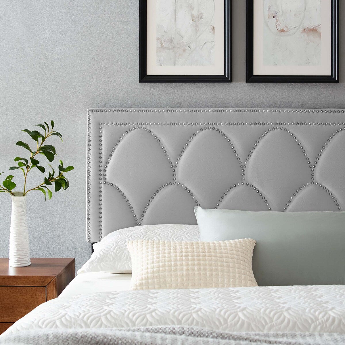 Greta Performance Velvet King California King Headboard Overstock