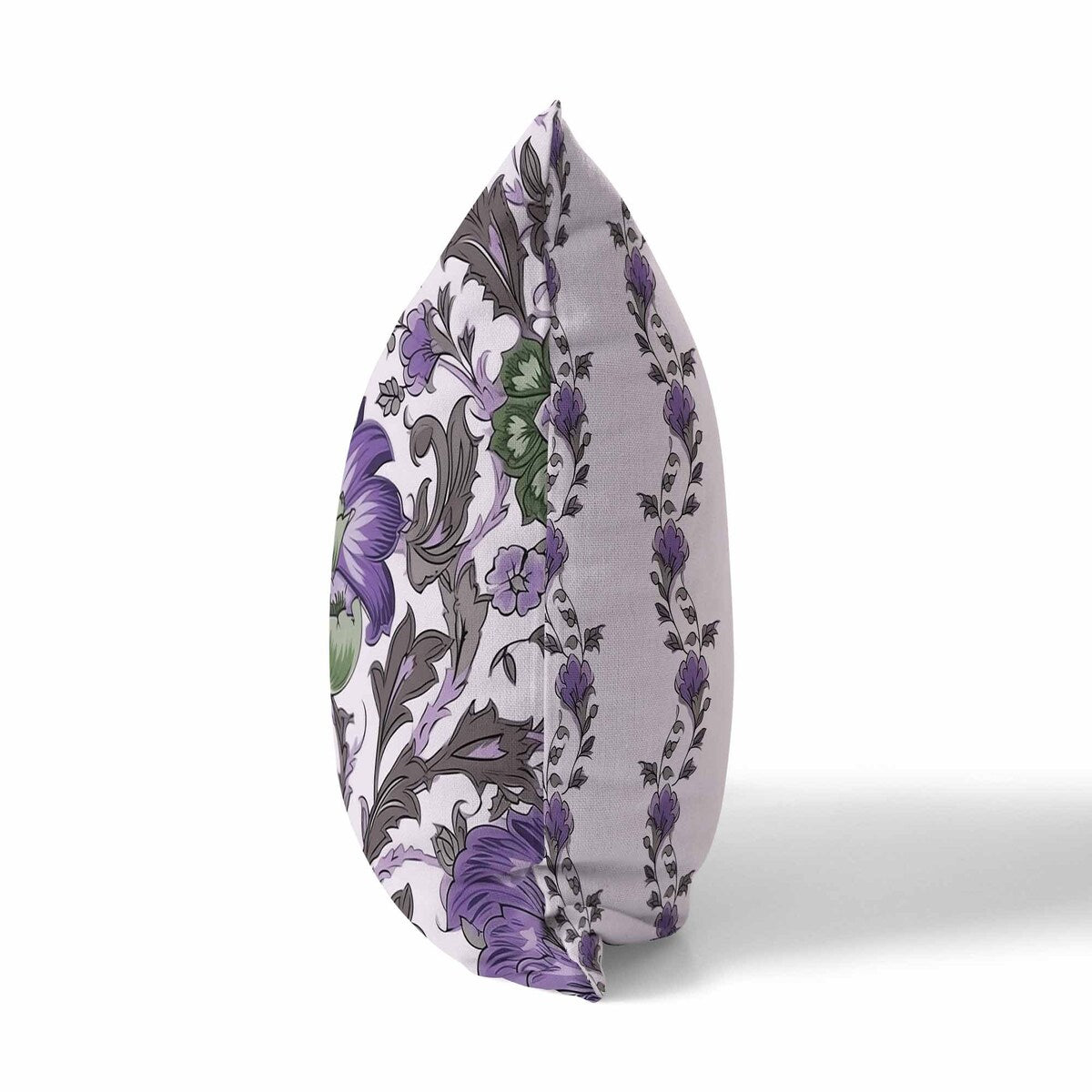 Grey And Lavender Mughal Era Garden Treasures Faux Suede Throw Pillow Zipper