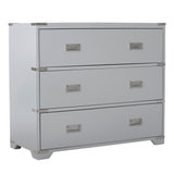 Grey Campaign Style Drawer Chest