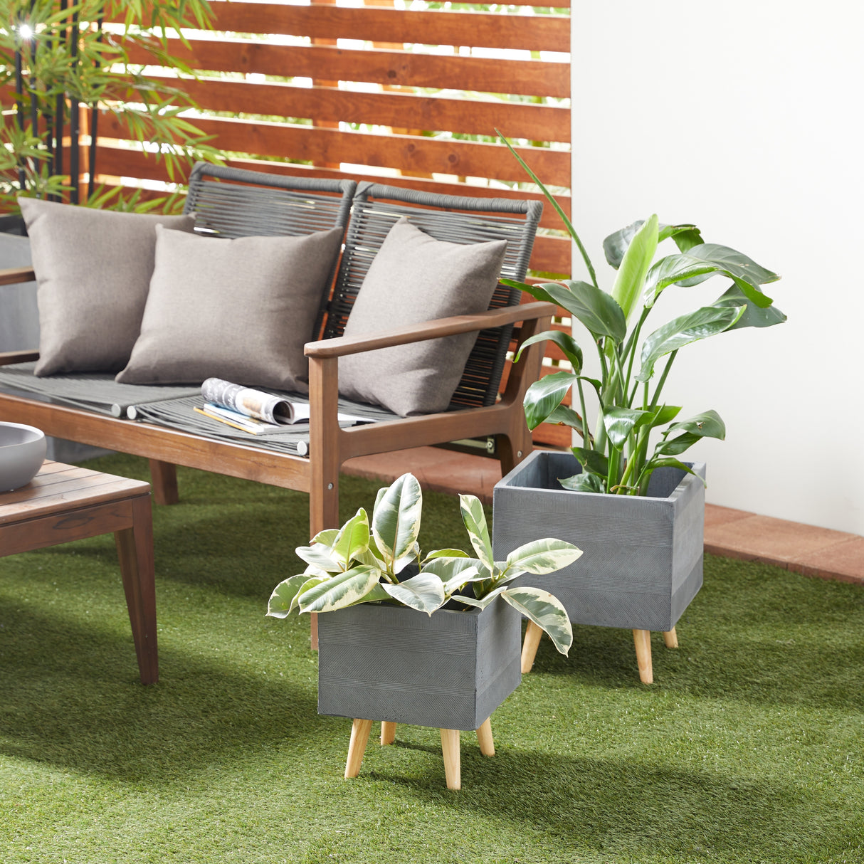 Ceramic Contemporary Planter (Set of 2) - S/2 13", 15"H
