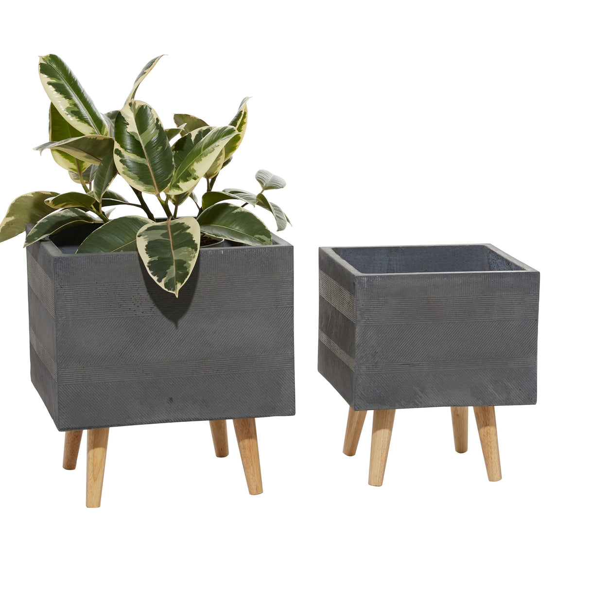 Ceramic Contemporary Planter (Set of 2) - S/2 13", 15"H