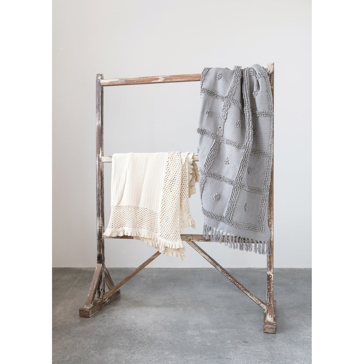 Cotton Chenille Throw with Fringe