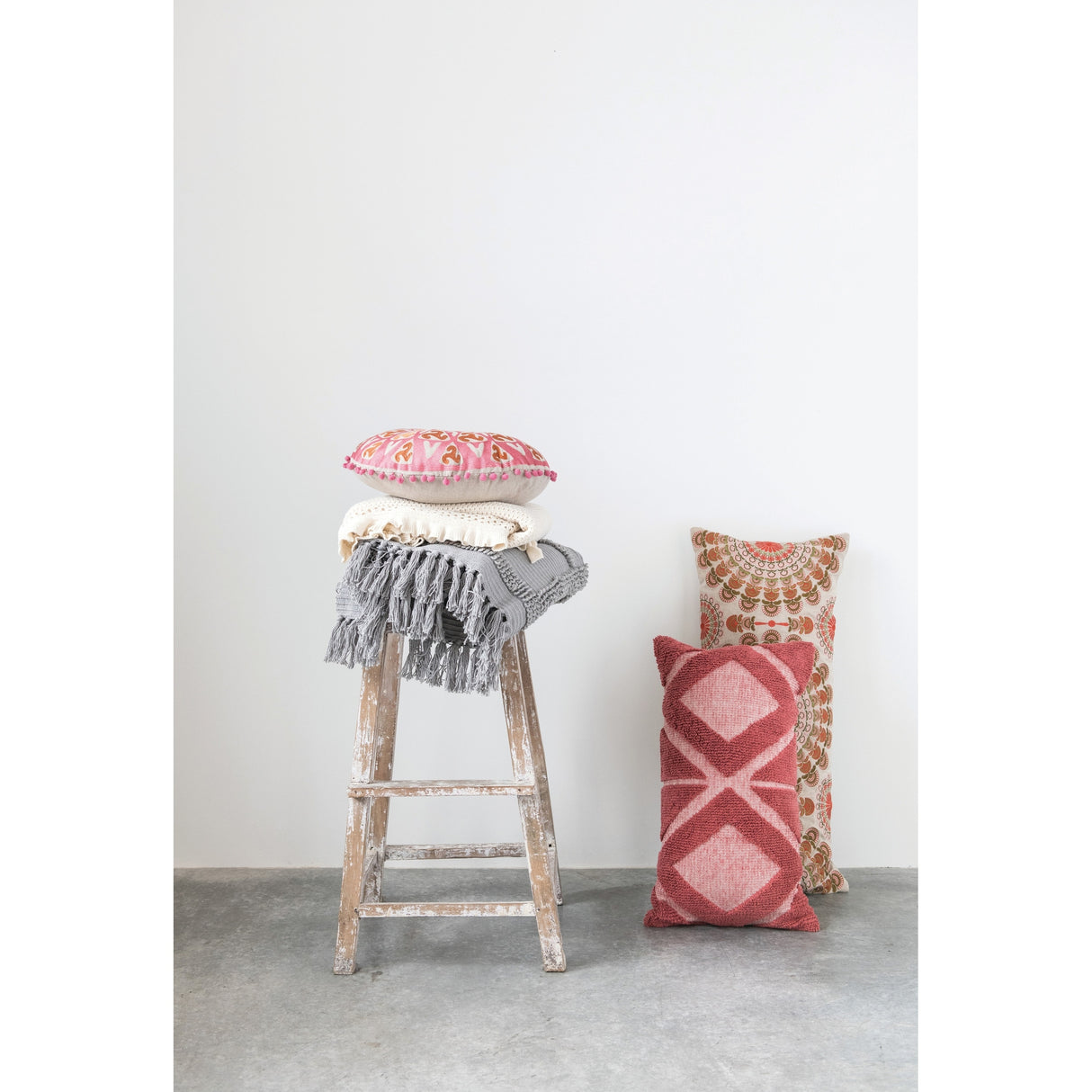 Cotton Chenille Throw with Fringe