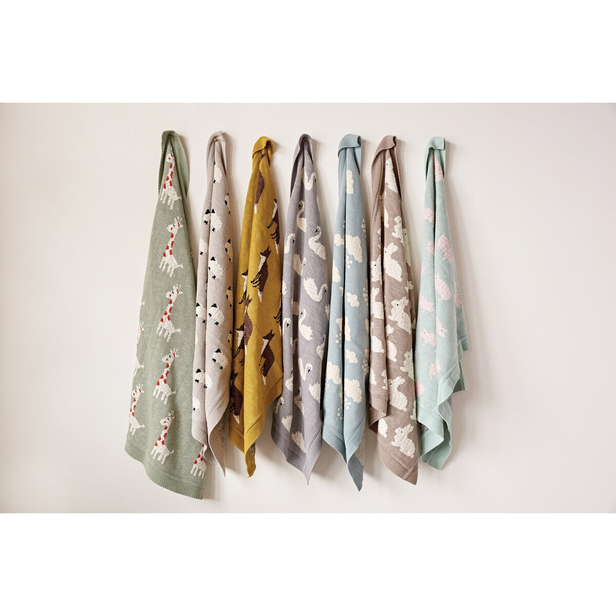 Grey Cotton Knit Sheep Blanket