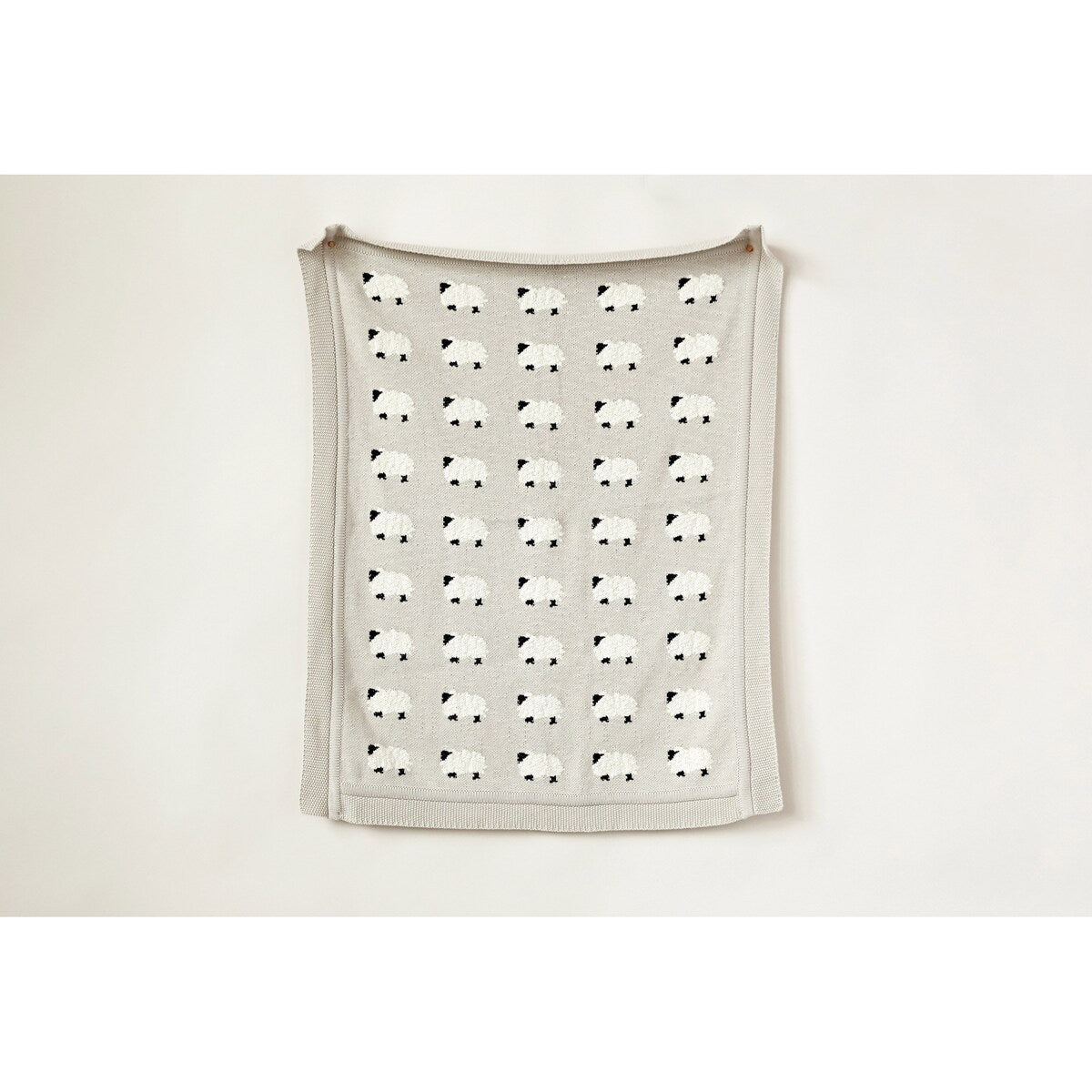 Grey Cotton Knit Sheep Blanket