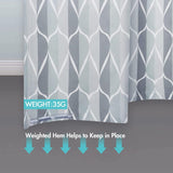 Grey Fabric Shower Curtain, Waterproof, Quick-Drying, 72"x72"