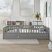 Grey Full Size Montessori Floor Bed with High Security Barrier and Door