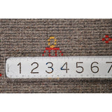 Grey Gabbeh Area Rug Hand-Knotted Wool Carpet - 7'9" x 9'11"