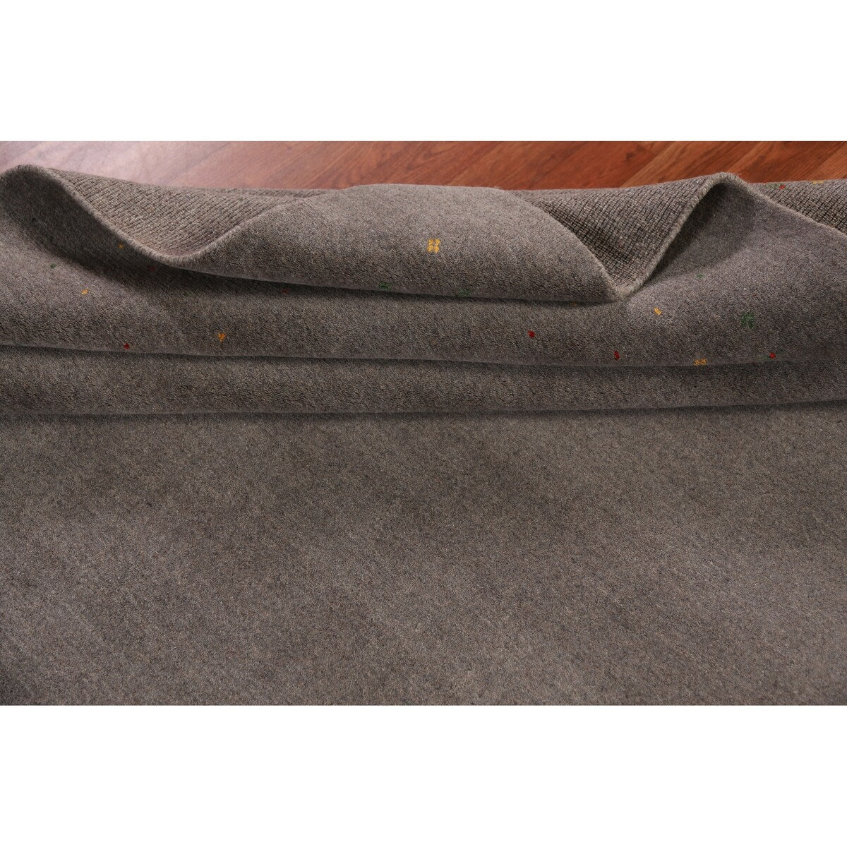Grey Gabbeh Area Rug Hand-Knotted Wool Carpet - 7'9" x 9'11"