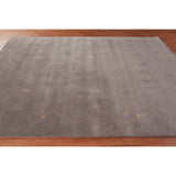 Grey Gabbeh Area Rug Hand-Knotted Wool Carpet - 7'9" x 9'11"