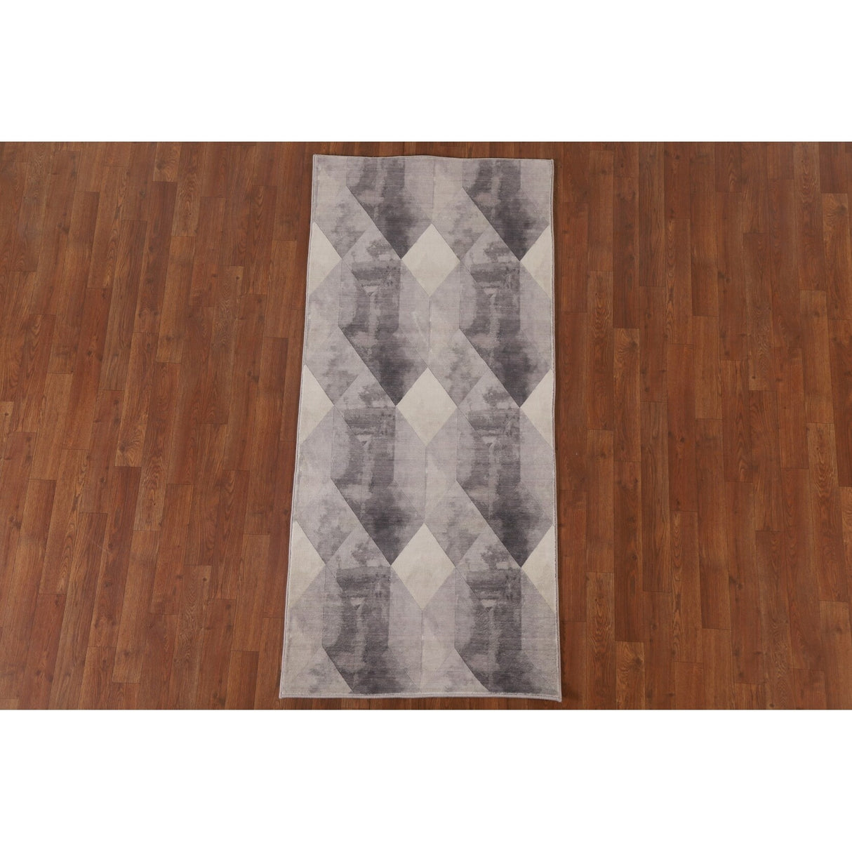 Grey Geometric Modern Rug Decorative Machine-Made Printed Carpet