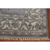 Grey Indian Oushak Oriental Runner Rug Hand-knotted Wool Carpet - 4'0" x 19'10"