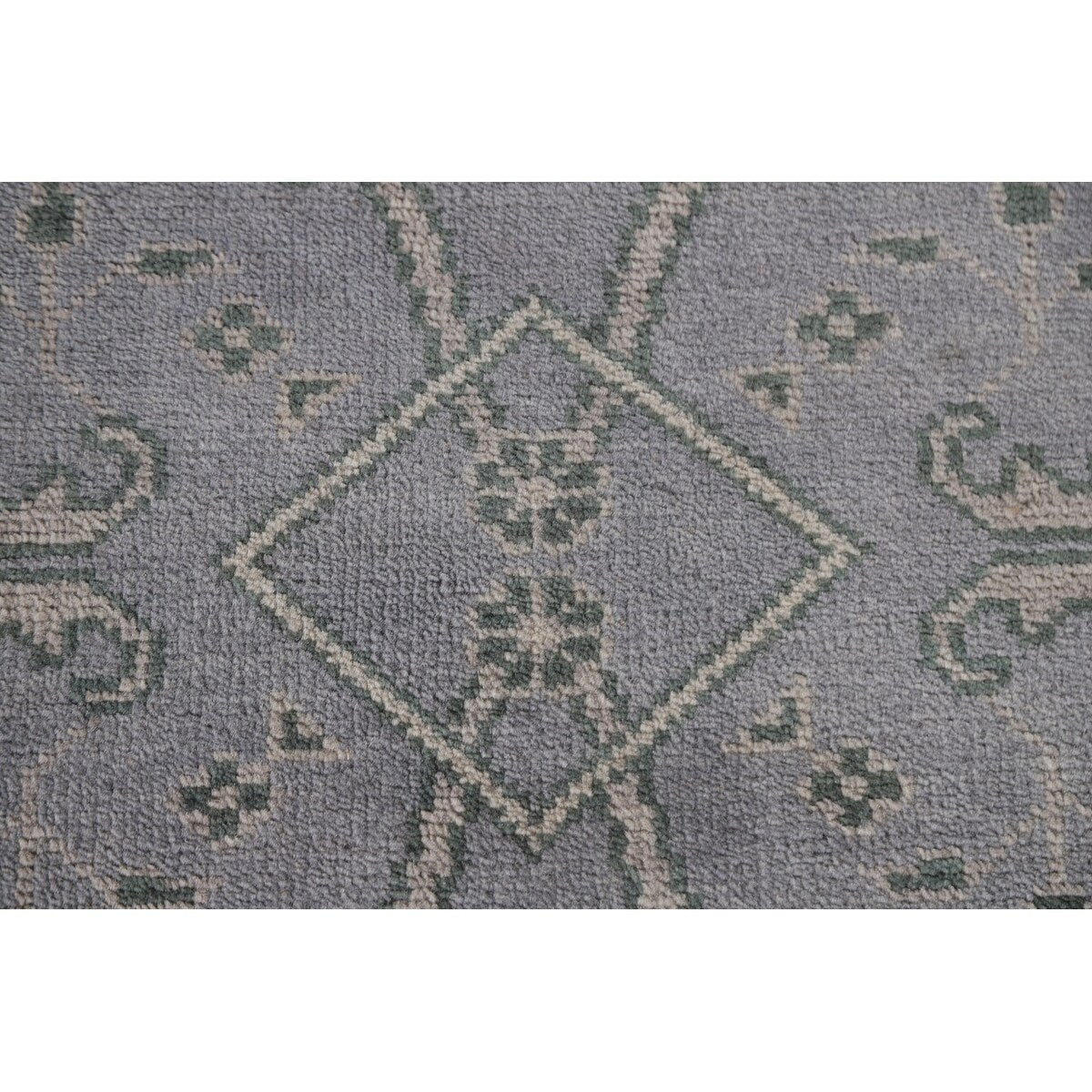 Grey Indian Oushak Oriental Runner Rug Hand-knotted Wool Carpet - 4'0" x 19'10"