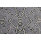 Grey Indian Oushak Oriental Runner Rug Hand-knotted Wool Carpet - 4'0" x 19'10"