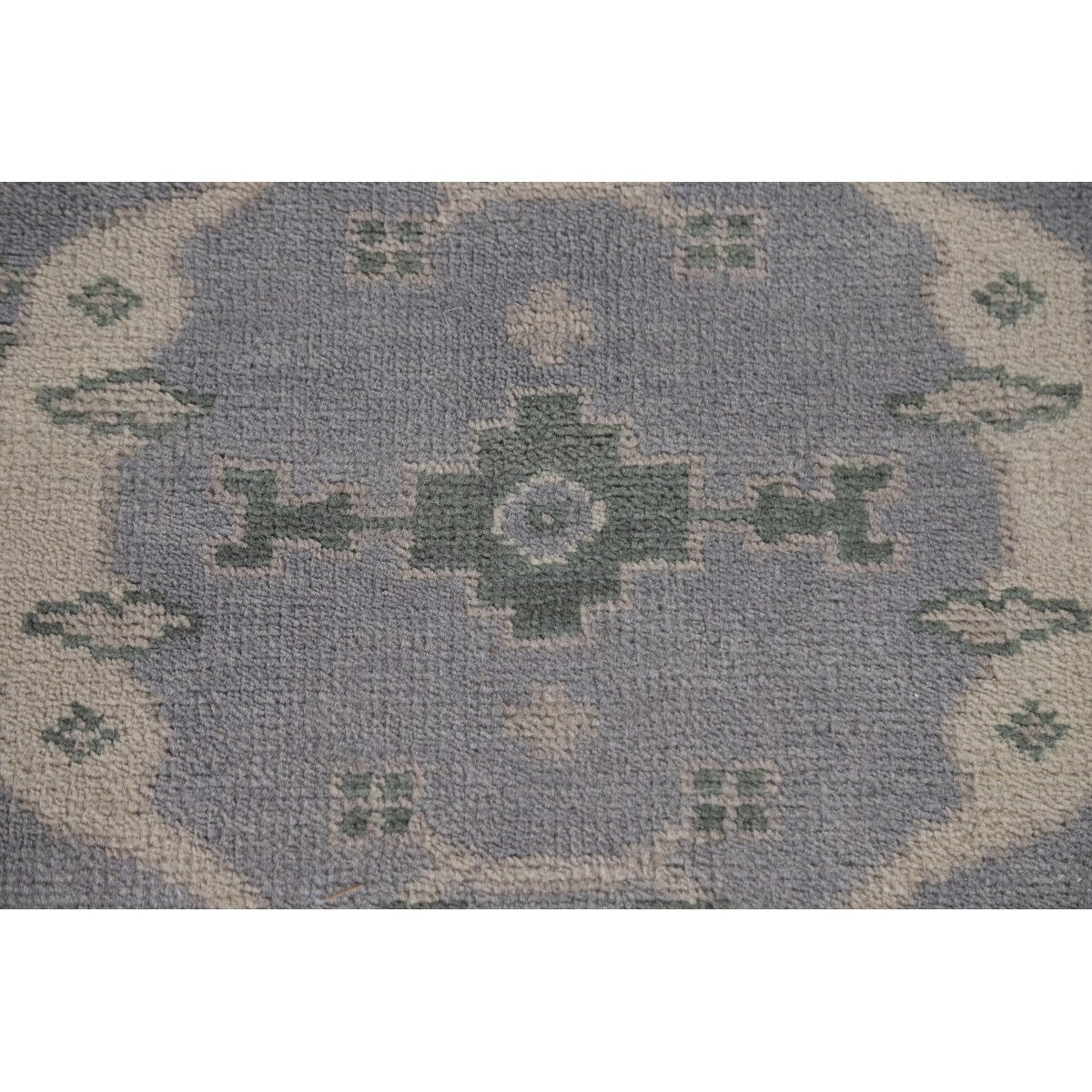 Grey Indian Oushak Oriental Runner Rug Hand-knotted Wool Carpet - 4'0" x 19'10"