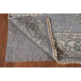 Grey Indian Oushak Oriental Runner Rug Hand-knotted Wool Carpet - 4'0" x 19'10"