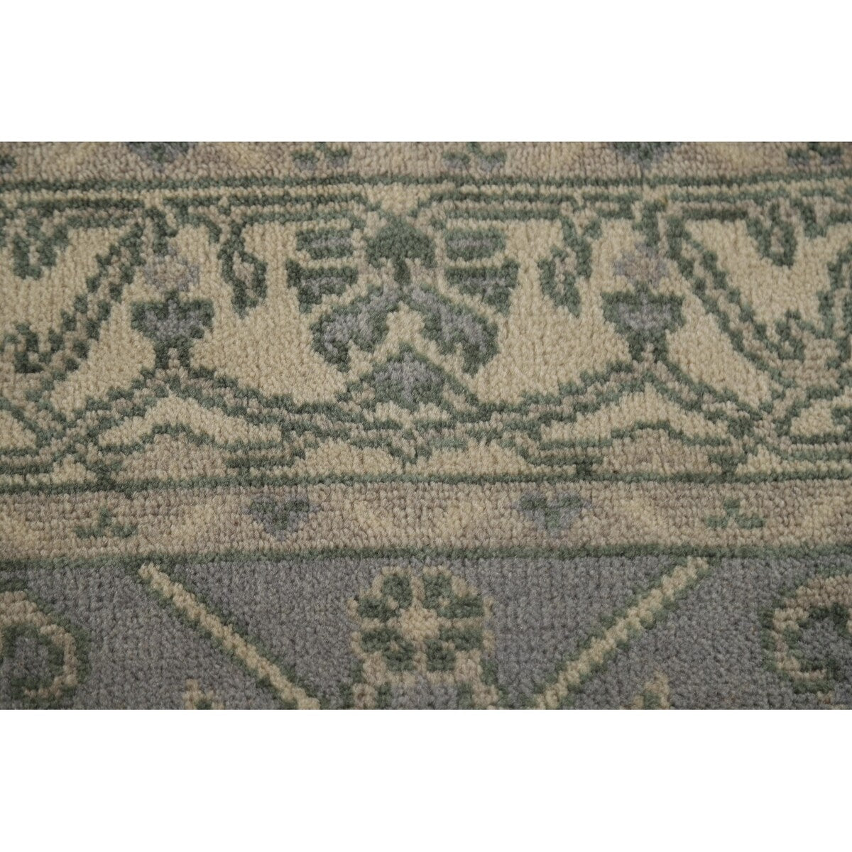 Grey Indian Oushak Oriental Runner Rug Hand-knotted Wool Carpet - 4'0" x 19'10"