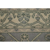 Grey Indian Oushak Oriental Runner Rug Hand-knotted Wool Carpet - 4'0" x 19'10"