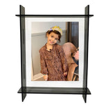 Grey Lucite Picture Frame size 5x7 - 8.9x11.2x2.3 Inches
