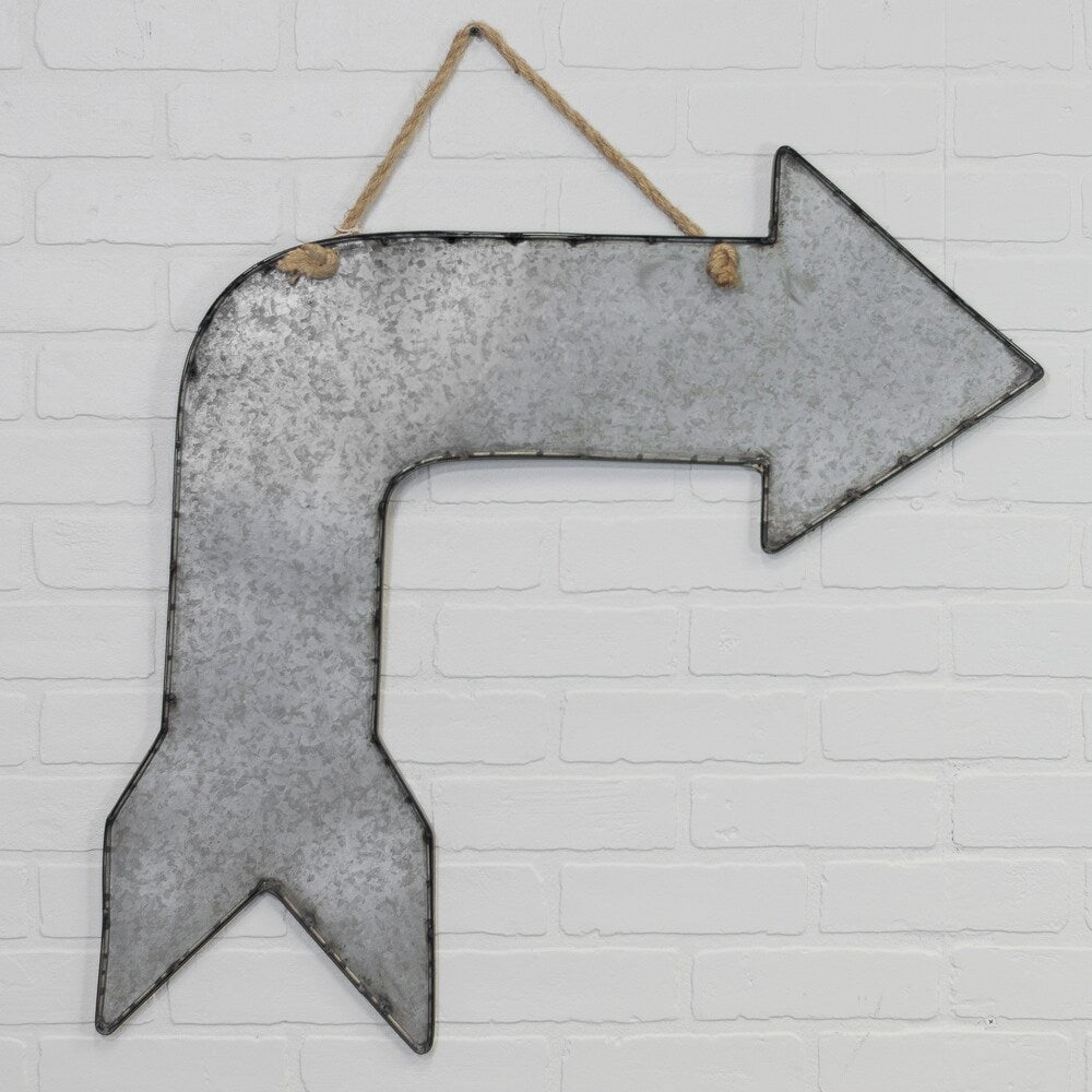 Grey Metal Arrow Sign